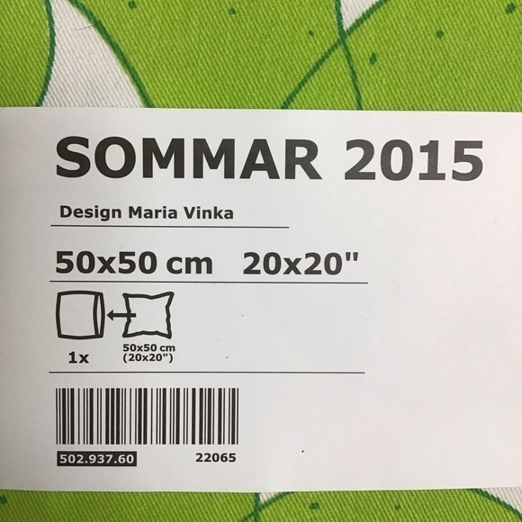 LAST 1! NEW IKEA SOMMAR 2015 Green Prickly Pear 20"x20" Throw Pillow Cover Sham - Picture 3 of 7